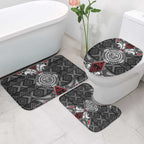 Black Aotearoa Taniko Motif Bathroom Set Vintage Maori New Zealand Tribal Art Pattern - Aussie Hoodie