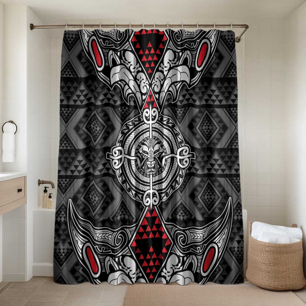 Black Aotearoa Taniko Motif Bathroom Set Vintage Maori New Zealand Tribal Art Pattern - Aussie Hoodie