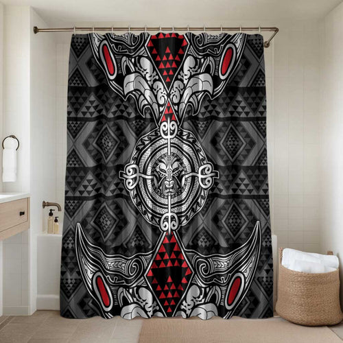 Black Aotearoa Taniko Motif Bathroom Set Vintage Maori New Zealand Tribal Art Pattern - Aussie Hoodie