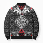 Black Aotearoa Taniko Motif Bomber Puffer Jacket Vintage Maori New Zealand Tribal Art Pattern - Aussie Hoodie
