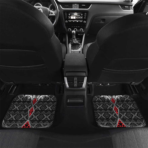 Black Aotearoa Taniko Motif Car Mats Vintage Maori New Zealand Tribal Art Pattern
