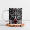Black Aotearoa Taniko Motif Ceramic Mug Vintage Maori New Zealand Tribal Art Pattern - Aussie Hoodie