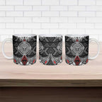 Black Aotearoa Taniko Motif Ceramic Mug Vintage Maori New Zealand Tribal Art Pattern - Aussie Hoodie