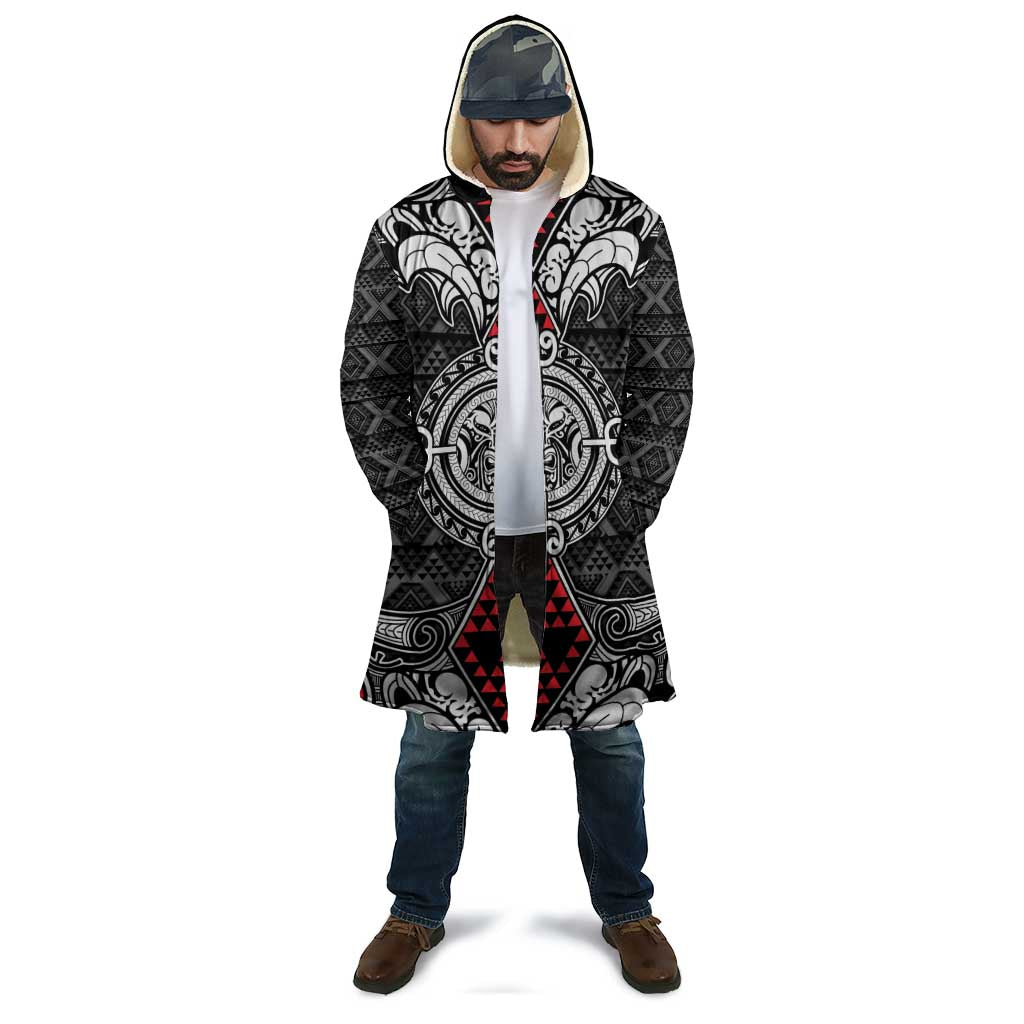 Black Aotearoa Taniko Motif Cloak Vintage Maori New Zealand Tribal Art Pattern - Aussie Hoodie