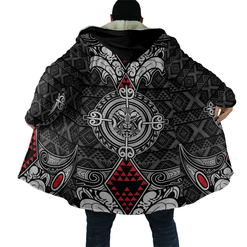 Black Aotearoa Taniko Motif Cloak Vintage Maori New Zealand Tribal Art Pattern - Aussie Hoodie