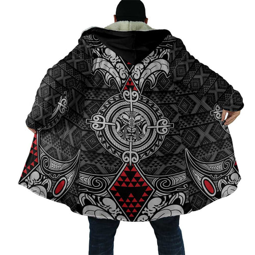 Black Aotearoa Taniko Motif Cloak Vintage Maori New Zealand Tribal Art Pattern - Aussie Hoodie