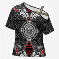 Black Aotearoa Taniko Motif Cross Shoulder Shirt Vintage Maori New Zealand Tribal Art Pattern - Aussie Hoodie