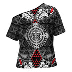 Black Aotearoa Taniko Motif Cross Shoulder Shirt Vintage Maori New Zealand Tribal Art Pattern - Aussie Hoodie
