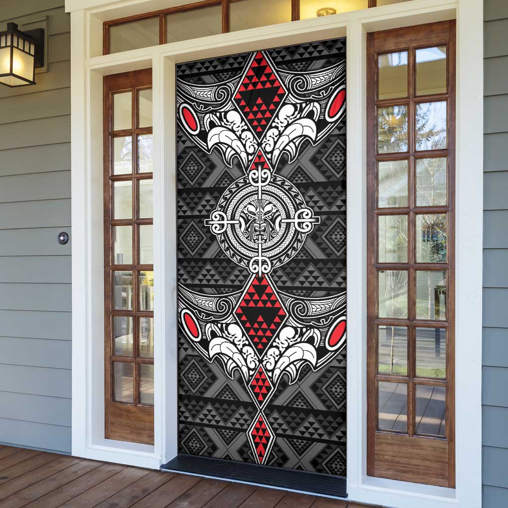 Black Aotearoa Taniko Motif Door Cover Vintage Maori New Zealand Tribal Art Pattern - Aussie Hoodie