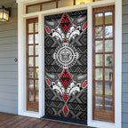 Black Aotearoa Taniko Motif Door Cover Vintage Maori New Zealand Tribal Art Pattern - Aussie Hoodie
