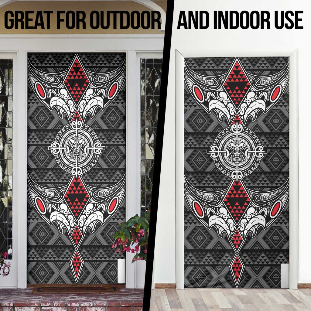 Black Aotearoa Taniko Motif Door Cover Vintage Maori New Zealand Tribal Art Pattern - Aussie Hoodie