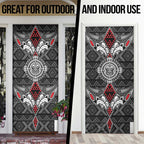 Black Aotearoa Taniko Motif Door Cover Vintage Maori New Zealand Tribal Art Pattern - Aussie Hoodie