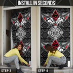 Black Aotearoa Taniko Motif Door Cover Vintage Maori New Zealand Tribal Art Pattern - Aussie Hoodie
