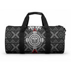 Black Aotearoa Taniko Motif Duffle Bag Vintage Maori New Zealand Tribal Art Pattern