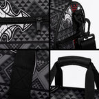 Black Aotearoa Taniko Motif Duffle Bag Vintage Maori New Zealand Tribal Art Pattern
