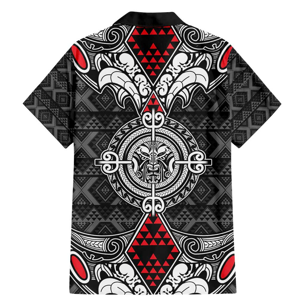 Black Aotearoa Tanilo Motif Family Matching Long Sleeve Bodycon Dress and Hawaiian Shirt Vintage Maori New Zealand Tribal Art Pattern
