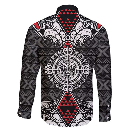 Black Aotearoa Tanilo Motif Family Matching Mermaid Dress and Hawaiian Shirt Vintage Maori New Zealand Tribal Art Pattern