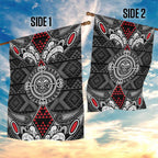 Black Aotearoa Taniko Motif Garden Flag Vintage Maori New Zealand Tribal Art Pattern