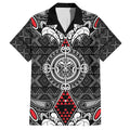 Black Aotearoa Tanilo Motif Hawaiian Shirt Vintage Maori New Zealand Tribal Art Pattern