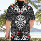 Black Aotearoa Tanilo Motif Hawaiian Shirt Vintage Maori New Zealand Tribal Art Pattern