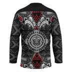 Black Aotearoa Taniko Motif Hockey Jersey Vintage Maori New Zealand Tribal Art Pattern - Aussie Hoodie