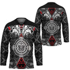 Black Aotearoa Taniko Motif Hockey Jersey Vintage Maori New Zealand Tribal Art Pattern - Aussie Hoodie