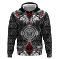 Black Aotearoa Tanilo Motif Hoodie Vintage Maori New Zealand Tribal Art Pattern