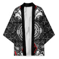 Black Aotearoa Taniko Motif Kimono Vintage Maori New Zealand Tribal Art Pattern - Aussie Hoodie