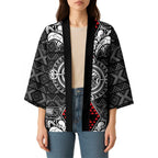 Black Aotearoa Taniko Motif Kimono Vintage Maori New Zealand Tribal Art Pattern - Aussie Hoodie