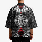 Black Aotearoa Taniko Motif Kimono Vintage Maori New Zealand Tribal Art Pattern - Aussie Hoodie