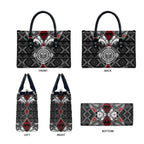 Black Aotearoa Taniko Motif Leather Bag Vintage Maori New Zealand Tribal Art Pattern - Aussie Hoodie