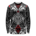Black Aotearoa Tanilo Motif Long Sleeve Shirt Vintage Maori New Zealand Tribal Art Pattern