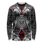 Black Aotearoa Tanilo Motif Long Sleeve Shirt Vintage Maori New Zealand Tribal Art Pattern