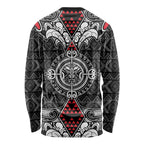 Black Aotearoa Tanilo Motif Long Sleeve Shirt Vintage Maori New Zealand Tribal Art Pattern