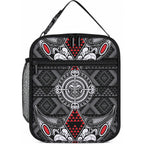 Black Aotearoa Taniko Motif Lunch Bag Vintage Maori New Zealand Tribal Art Pattern