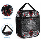 Black Aotearoa Taniko Motif Lunch Bag Vintage Maori New Zealand Tribal Art Pattern