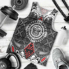 Black Aotearoa Tanilo Motif Men Tank Top Vintage Maori New Zealand Tribal Art Pattern