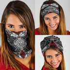 Black Aotearoa Taniko Motif Neck Gaiter Vintage Maori New Zealand Tribal Art Pattern - Aussie Hoodie