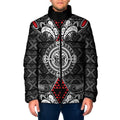 Black Aotearoa Taniko Motif Padded Jacket Vintage Maori New Zealand Tribal Art Pattern - Aussie Hoodie