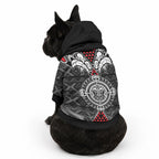 Black Aotearoa Taniko Motif Pet Hoodie Vintage Maori New Zealand Tribal Art Pattern