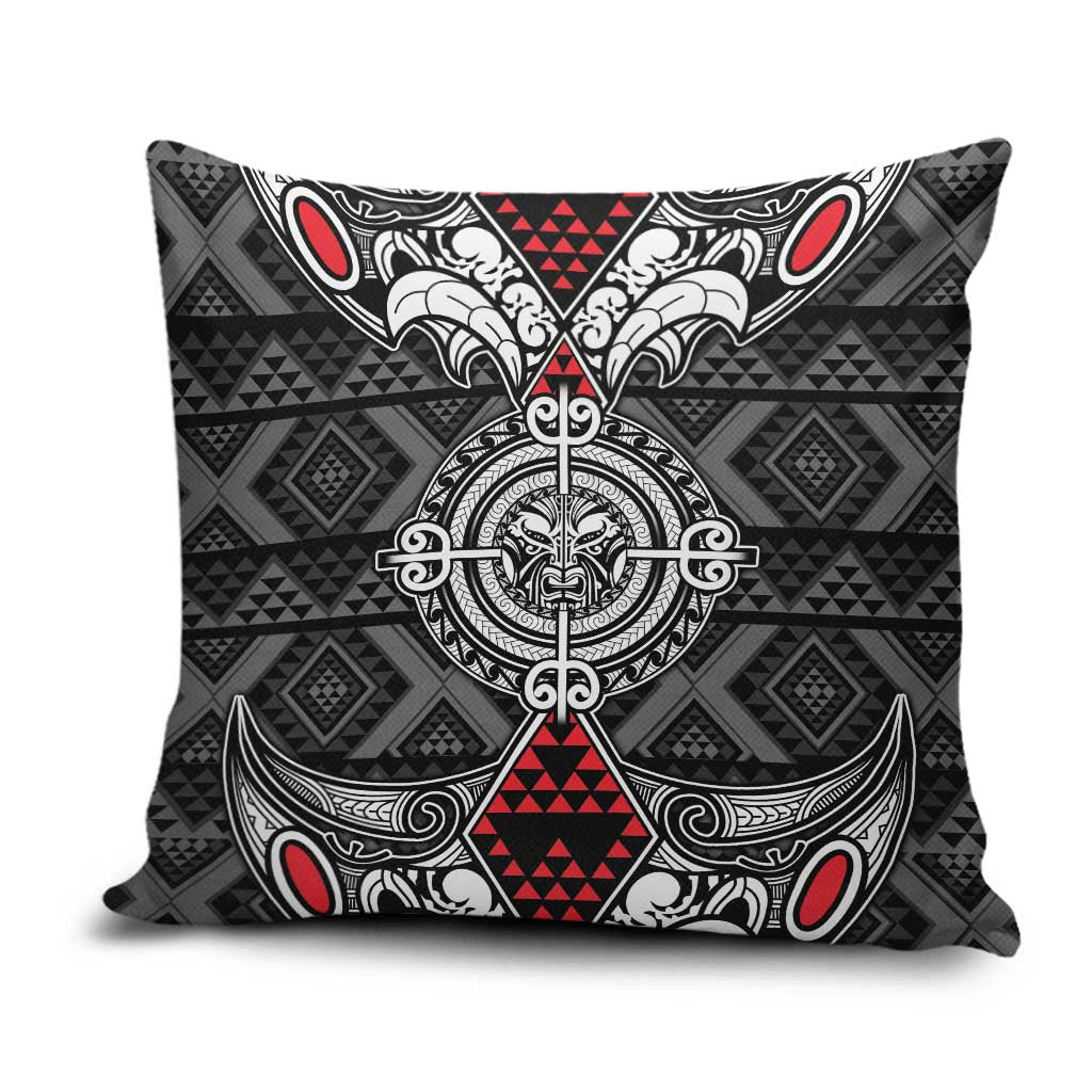 Black Aotearoa Taniko Motif Pillow Cover Vintage Maori New Zealand Tribal Art Pattern - Aussie Hoodie