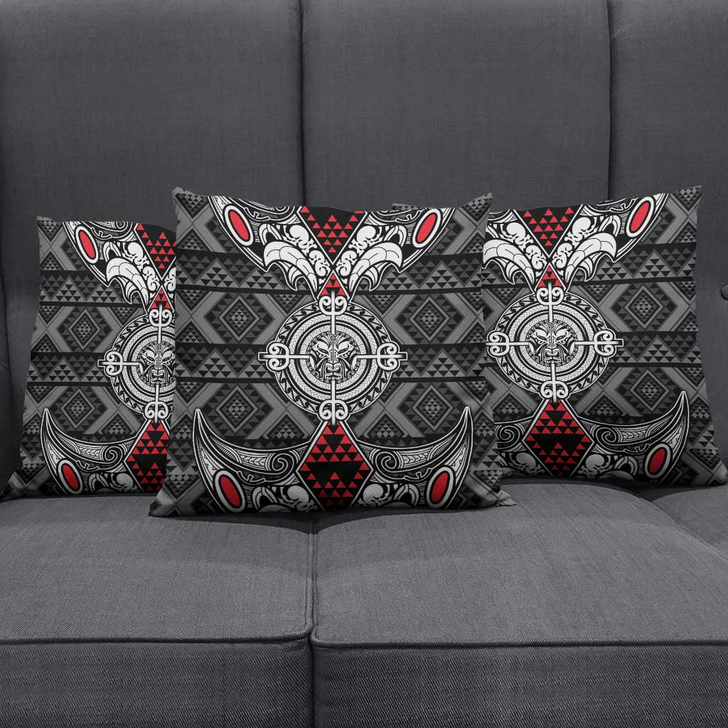 Black Aotearoa Taniko Motif Pillow Cover Vintage Maori New Zealand Tribal Art Pattern - Aussie Hoodie