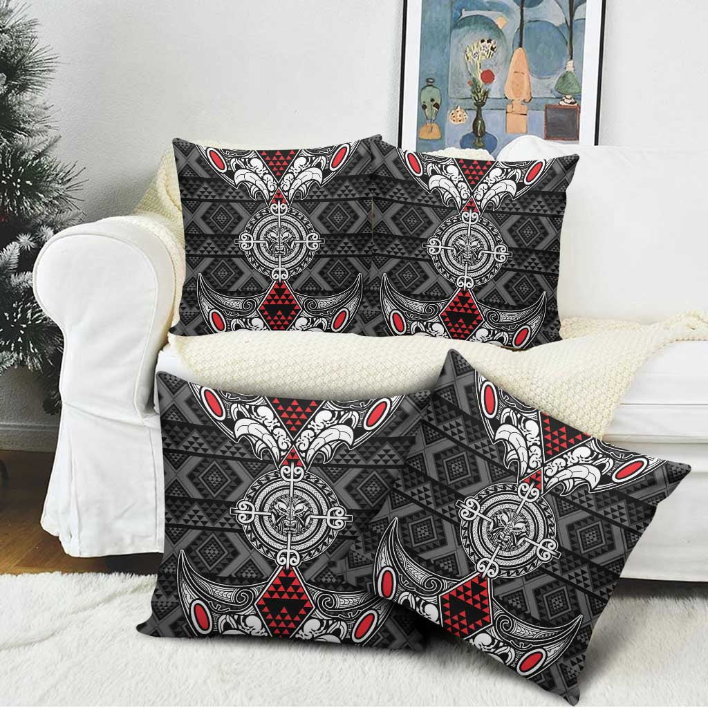 Black Aotearoa Taniko Motif Pillow Cover Vintage Maori New Zealand Tribal Art Pattern - Aussie Hoodie