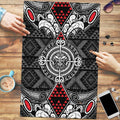Black Aotearoa Taniko Motif Puzzle Vintage Maori New Zealand Tribal Art Pattern - Aussie Hoodie