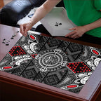 Black Aotearoa Taniko Motif Puzzle Vintage Maori New Zealand Tribal Art Pattern - Aussie Hoodie