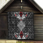 Black Aotearoa Taniko Motif Quilt Vintage Maori New Zealand Tribal Art Pattern