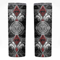 Black Aotearoa Taniko Motif Skinny Tumbler Vintage Maori New Zealand Tribal Art Pattern