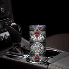 Black Aotearoa Taniko Motif Skinny Tumbler Vintage Maori New Zealand Tribal Art Pattern