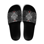 Black Aotearoa Taniko Motif Slide Sandals Vintage Maori New Zealand Tribal Art Pattern - Aussie Hoodie