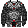 Black Aotearoa Tanilo Motif Sweatshirt Vintage Maori New Zealand Tribal Art Pattern